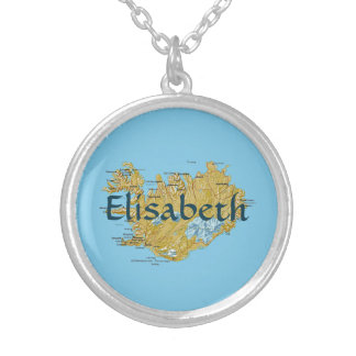 Iceland Map + Name Necklace