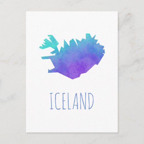Iceland Map Postcard