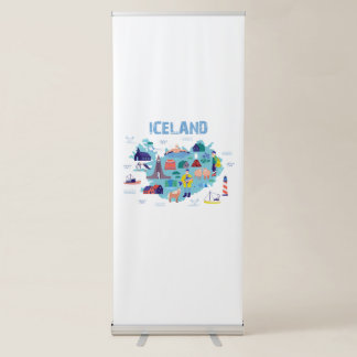 Iceland map retractable banner