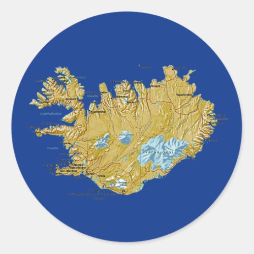 Iceland Map Sticker