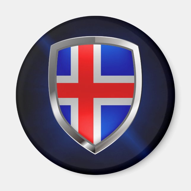 Iceland Metallic Emblem Magnet (Front)