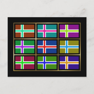 Iceland Multihue Flags Postcard