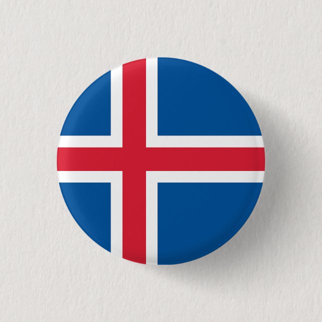 Iceland National Flag Button (Front)