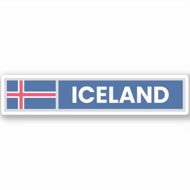 Iceland National Flag Sticker (Front)