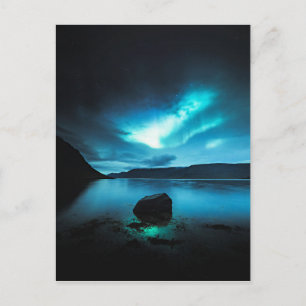 Iceland - Northern Lights at Westfjords, Iceland Postcard