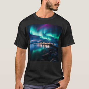 Iceland Northern Lights Aurora Borealis Vacation P T-Shirt