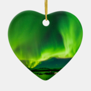 Iceland Northern Lights Ceramic Ornament