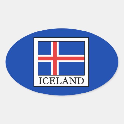 Iceland Oval Sticker