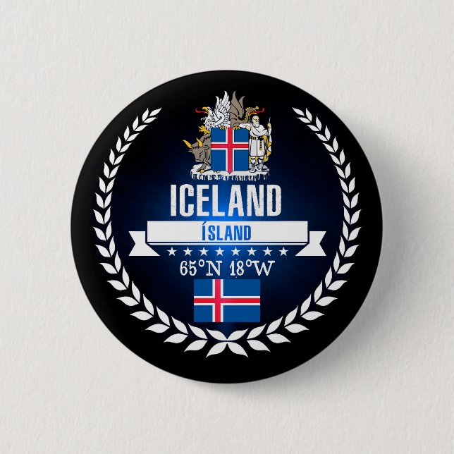 Iceland Pinback Button (Front)