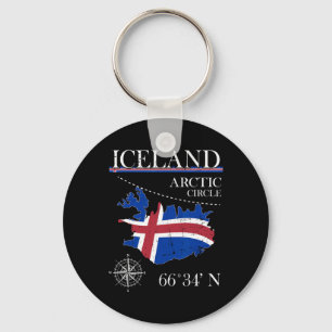 Iceland - Polar Circle - Polar Island Icelandic Fl Keychain