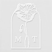Iceland Poppy Flowers Arch Crest Monogram Embosser (Design)