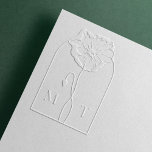 Iceland Poppy Flowers Arch Crest Monogram Embosser<br><div class="desc">Immerse yourself in the ethereal beauty of Iceland with our mesmerizing botanical poppy wedding embosser. Beautiful Iceland poppy displayed in a modern arch crest. Customize with your monogram initials or couple's initial.</div>