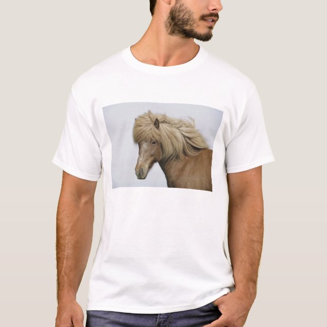 Iceland. Portrait of an Icelandic horse. T-Shirt (Front)