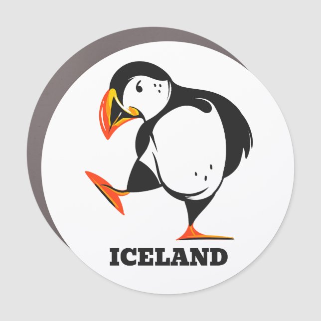 Iceland Puffin Car Magnet (Front)