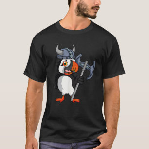Iceland Puffin Souvenir Viking helmet  T-Shirt