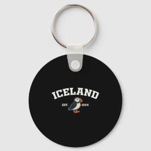 Iceland Puffin Vintage Icelandic Souvenir Keychain