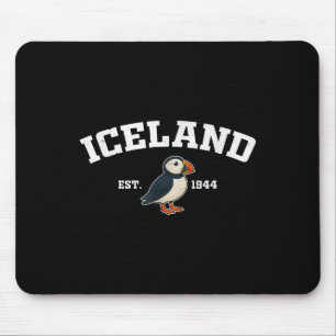 Iceland Puffin Vintage Icelandic Souvenir Mouse Pad