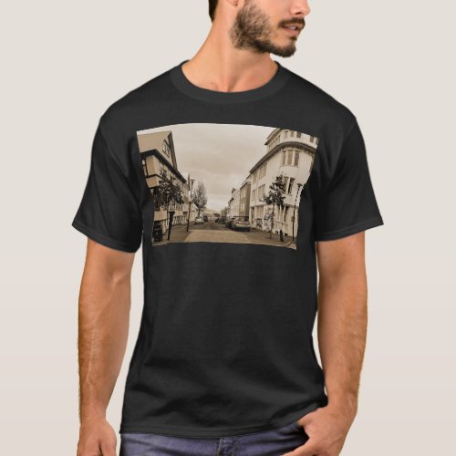 Iceland Reykjavik Cityscape Sepia T_Shirt