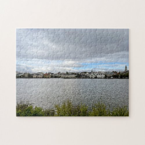 Iceland Reykjavik Europe Tjornin Pond Landscape  Jigsaw Puzzle