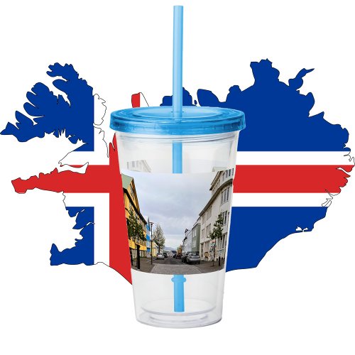 Iceland Reykjavik Street Scene Photo Acrylic Tumbler