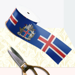Iceland Ribbon, Emblem, patriotic, Icelandic Flag Grosgrain Ribbon