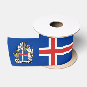 Iceland Ribbon, Emblem, patriotic, Icelandic Flag Satin Ribbon