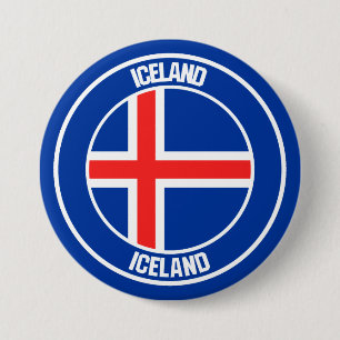 Iceland Round Emblem Button