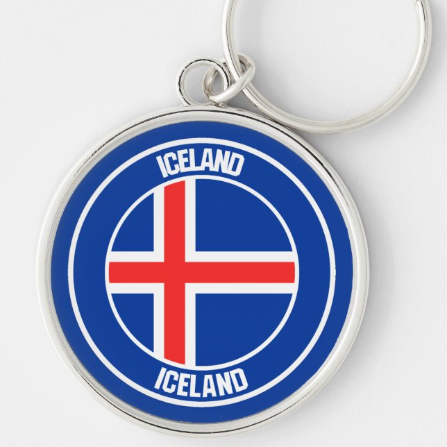 Iceland Round Emblem Keychain (Front)