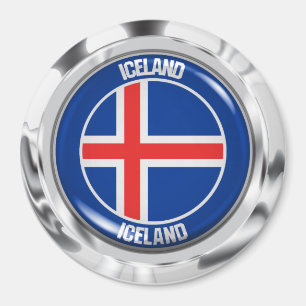 Iceland Round Emblem Magnet