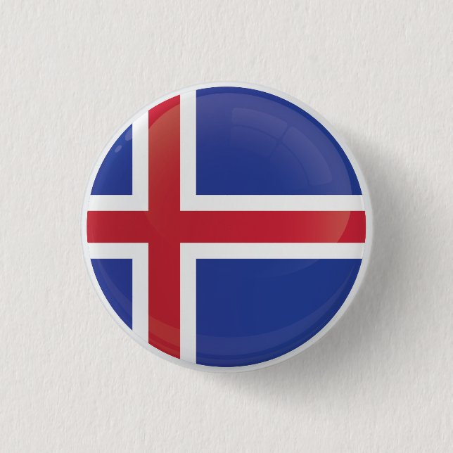 Iceland  Round Icon Flag Button (Front)