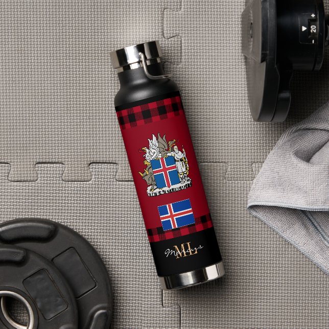 Iceland Rustic Vacuum Insulated, Icelandic Flag Water Bottle (Gym)