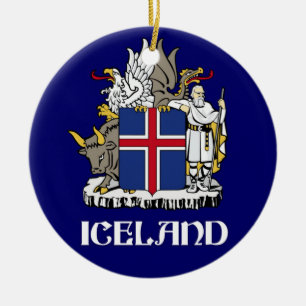 ICELAND - seal/emblem/blazon/coat of arms/symbol Ceramic Ornament