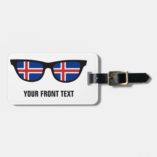 Iceland Shades custom luggage tag (Front Horizontal)