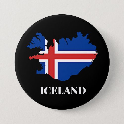 Iceland Silhouette flag Button