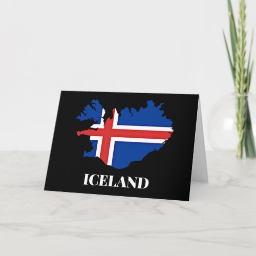 Iceland Silhouette flag Card