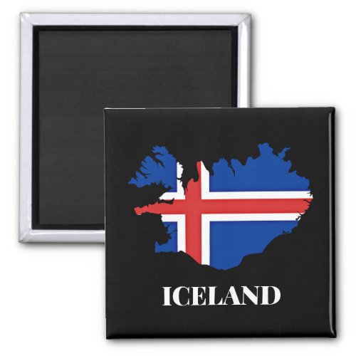 Iceland Silhouette flag Magnet