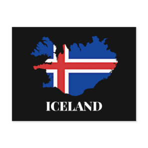 Iceland Silhouette, flag, Postcard