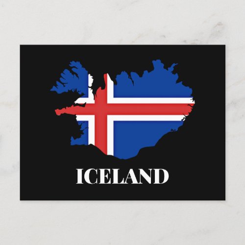 Iceland Silhouette flag Postcard