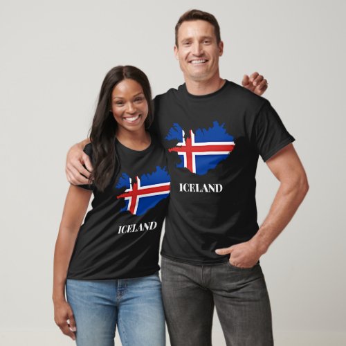Iceland Silhouette flag T_Shirt