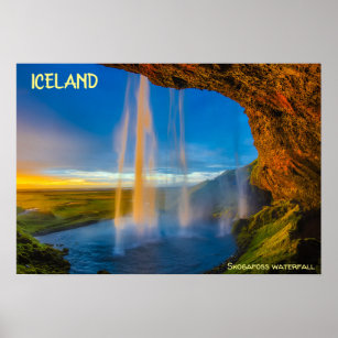Iceland - Skogafoss waterfall Poster