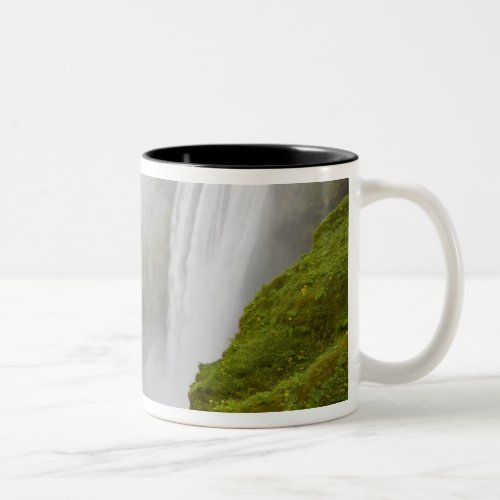 Iceland Skogarfoss Waterfall plunges over a Two_Tone Coffee Mug