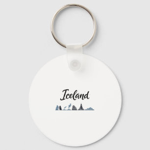 Iceland Skyline Travel Vacation Outfits Keychain