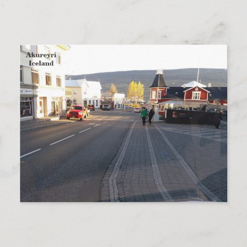 Iceland Street in Akureyri Postcard