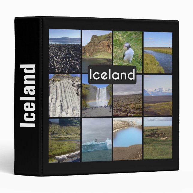 Iceland Summer Landscape 3 Ring Binder (Front/Spine)