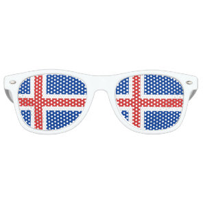 Iceland Sunglasses, Party Shades, Icelandic flag Retro Sunglasses