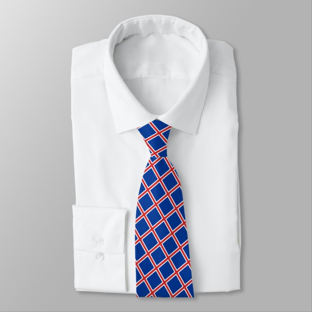 Iceland Ties, fashion Icelandic Flag business Neck Tie (Tied)