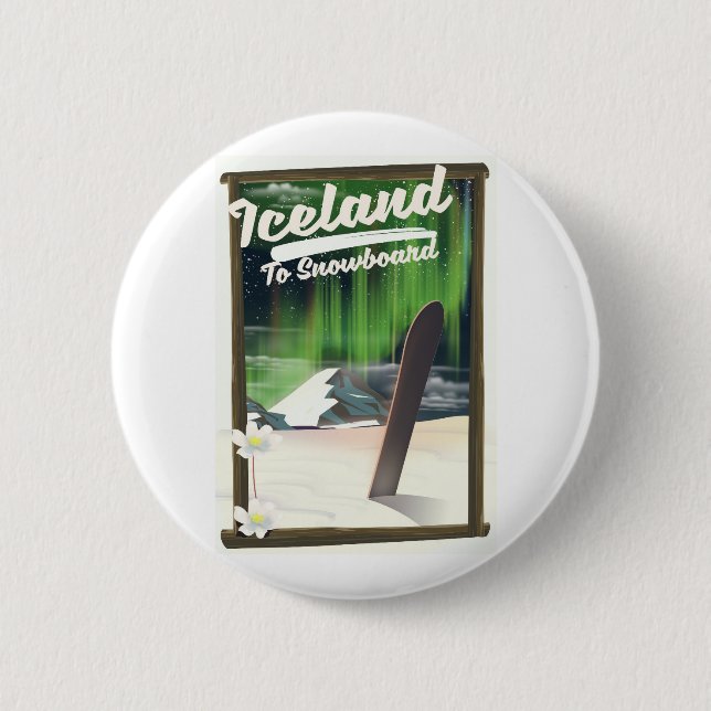 Iceland to Snowboard Button (Front)