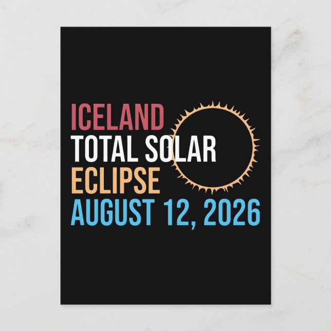 Iceland total solar eclipse august 12 2026 Mug Holiday Postcard (Front)