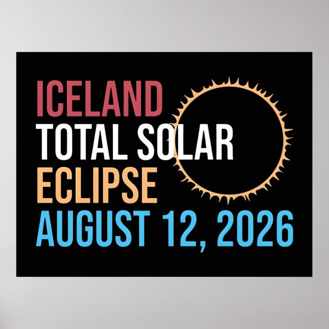 Iceland total solar eclipse august 12 2026 Mug Poster (Front)