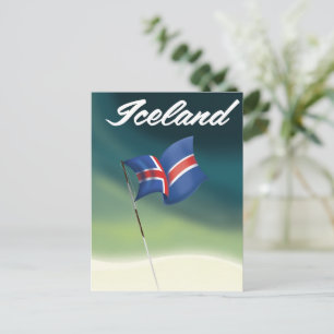 Iceland travel poster postcard